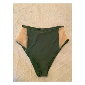 Aerie High Waist Mesh Side Bikini Bottom